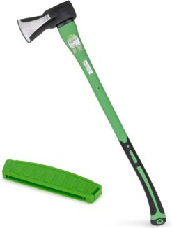 WilFiks Splitting Axe, 36” Camping Hatchet for Chopping and Kindling Wood and Branches, Forged Carbon Steel Hand Maul Tool for Gardening, Fiberglass Shock Reduction Handle with Anti-Slip Grip