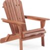 SoliWood Wooden Folding Adirondack Chair, Half Pre-Assembled Wood Patio Lounge Chair for Outdoor Garden Backyard Porch Pool Deck Firepit