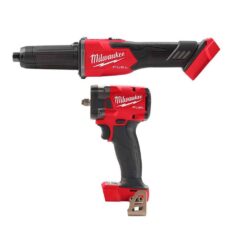 Milwaukee 2939-20-2854-20 M18 FUEL 18V Lithium-Ion Brushless Cordless 1/4 in. Braking Die Grinder Slide Switch w/M18 3/8 in. Impact Wrench