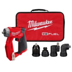 Milwaukee 2505-20 M12 FUEL 12V Lithium-Ion Brushless Cordless 4-in-1 Installation 3/8 in. Drill Driver with 4 Tool Head (Tool-Only)