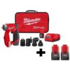 Milwaukee 2505-22-48-11-2411 M12 FUEL 12-Volt Lithium-Ion Brushless Cordless 4-in-1 Installation 3/8 in. Drill Driver Kit W/ Free Batteries (2-Pack)
