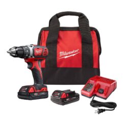 Milwaukee 2606-22CT M18 18V Lithium-Ion Cordless 1/2 in. Drill Driver Kit w/(2) 1.5Ah Batteries, Charger, Soft Case