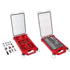 Milwaukee 48-22-9482-48-32-4082 3/8 in. Drive Metric Ratchet and Socket Mechanics Tool Set and SHOCKWAVE Driver Bit Set with PACKOUT Cases (132-Piece)