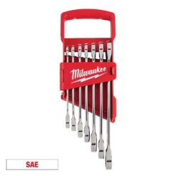 Milwaukee 48-22-9406 SAE Combination Ratcheting Wrench Mechanics Tool Set (7-Piece)