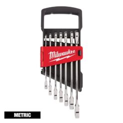 Milwaukee 48-22-9506 Metric Combination Ratcheting Wrench Mechanics Tool Set (7-Piece)
