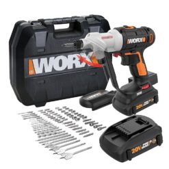 Worx WX176L.1 POWER SHARE 20-Volt Switchdriver Cordless 1/4 in. Drill and Driver with 67-Piece Accessory Kit