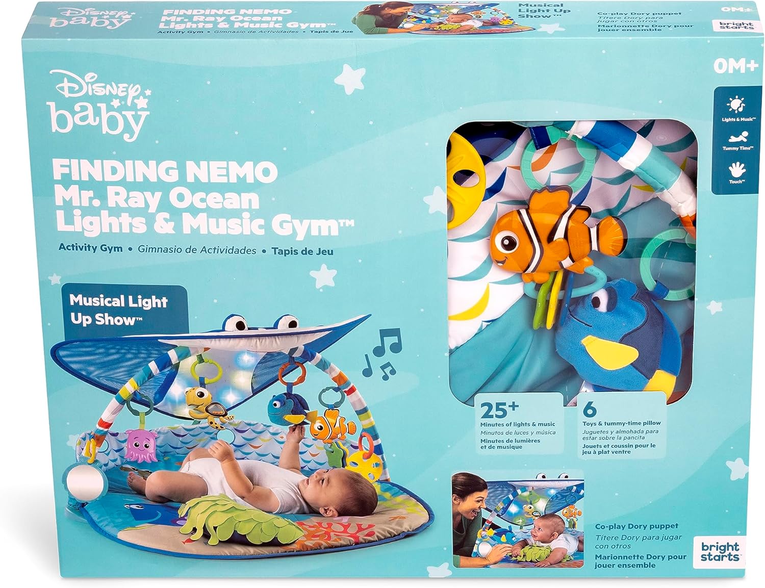 Bright Starts Disney Baby Finding Nemo Mr. Ray Ocean Lights & Music Gym,  Ages Newborn +
