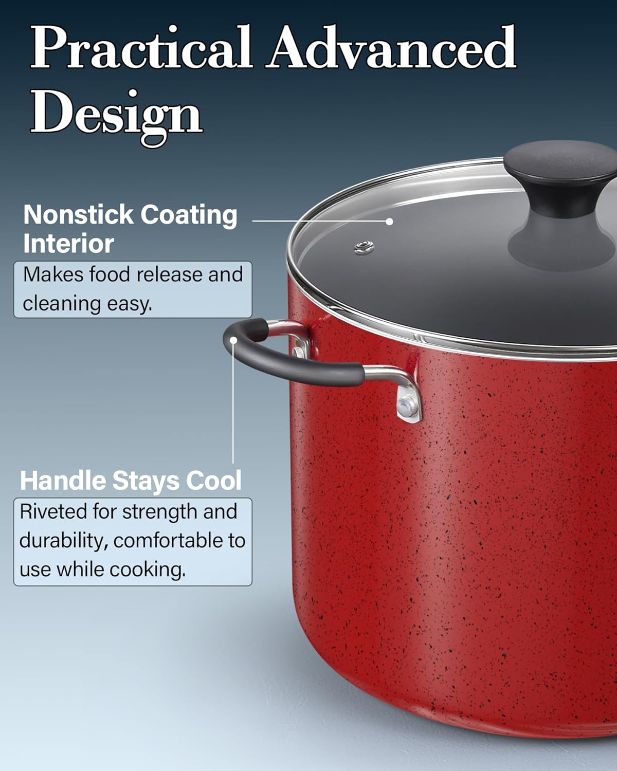 5 QT Non-stick Stockpot with Glass Lid 