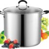 Cook N Home Stockpot Sauce Pot Induction Pot With Lid Professional Stainless Steel 12 Quart, Dishwasher Safe With Stay-Cool Handles, Silver