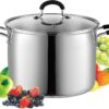 Cook N Home Stockpot Sauce Pot Induction Pot With Lid Professional Stainless Steel 8 Quart , Dishwasher Safe With Stay-Cool Handles , Silver