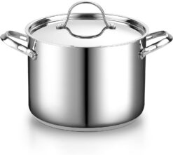 Cooks Standard 8-Quart Classic Stainless Steel Stockpot with Lid, 8-QT, Silver
