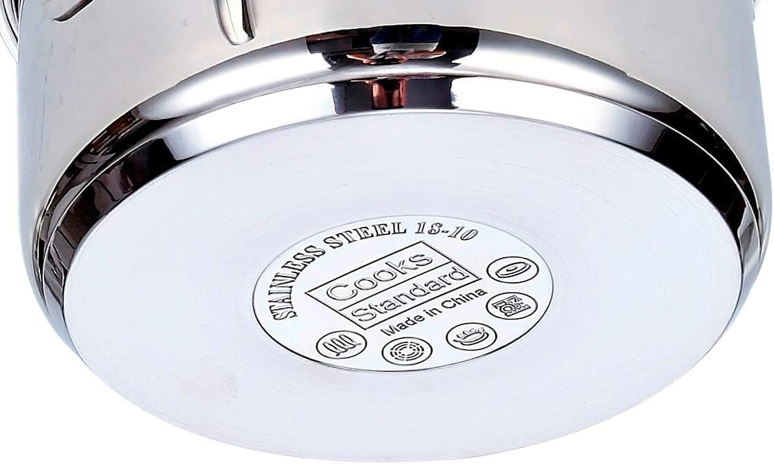 Cooks Standard 02615 Professional Grade Lid 11 Quart Stainless Steel Stockpot Silver