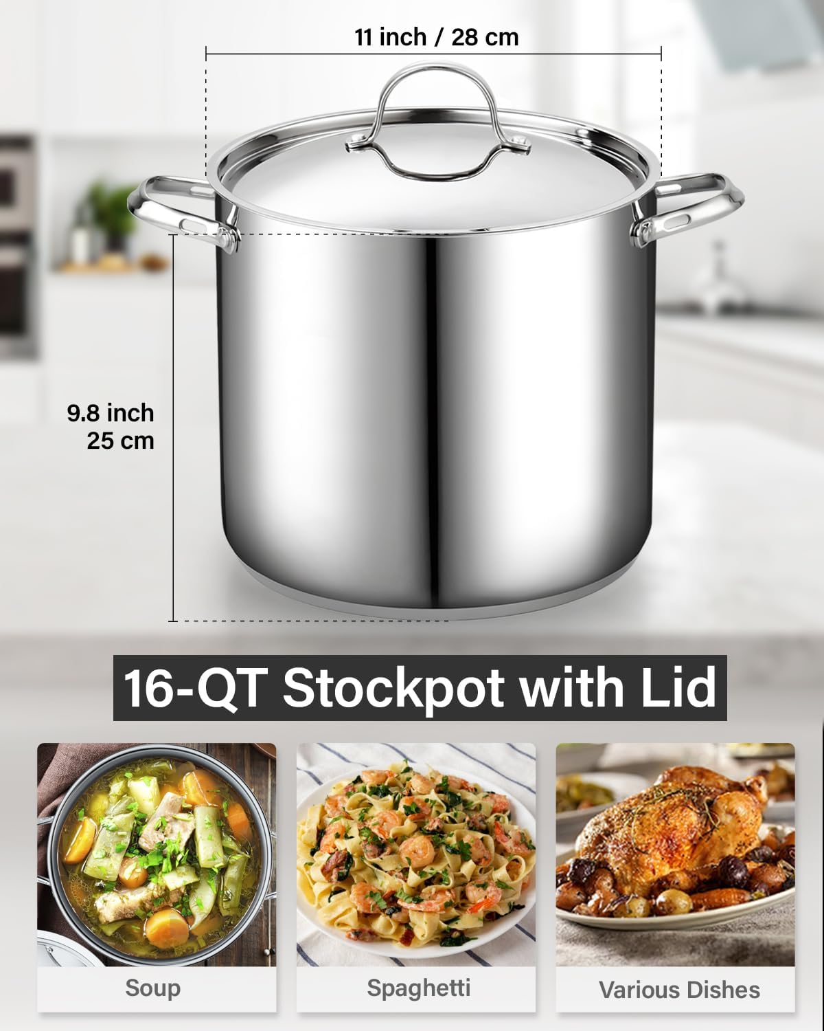 Cooks Standard Classic Stainless Steel Stockpot with Lid 16-Quart2