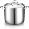 Cooks Standard Quart Classic Stainless Steel Stockpot with Lid, 12-QT, Silver