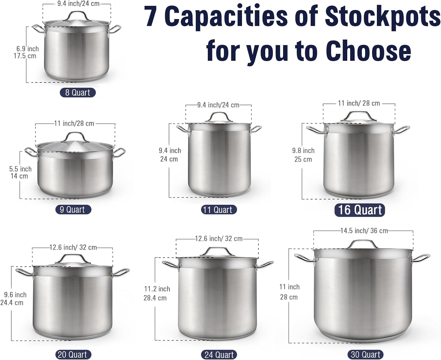 Alpine 4-Piece Stainless Steel Stock Pots