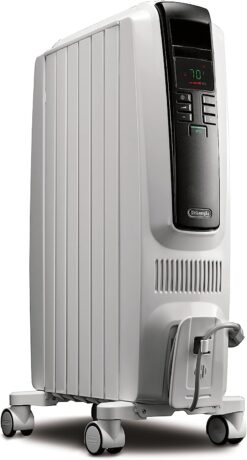 DeLonghi Dragon Premium Oil filled Radiator Heater,Electric Space Heater for indoor use, quiet portable room heater, programmable timer, Energy Saving, full room heater with safety features, TRD40615E