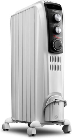 DeLonghi Oil filled Radiator Heater,Electric Space Heater for indoor use, quiet portable room heater, programmable timer, full room heater with safety features, TRD40615T