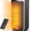 Dreo Space Heaters for Indoor Use, Portable Heater with 70°Oscillation, 1500W Electric Heater with Thermostat, Fast Safety, Remote, 12H Timer, Updated PTC Ceramic Heater for Office Home, Solaris 317