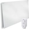 EconoHome Wall Mount Space Heater Panel - with Thermostat - 600 Watt Convection Heater - Ideal for 200 Sq Ft Room - 120V Electric Heater