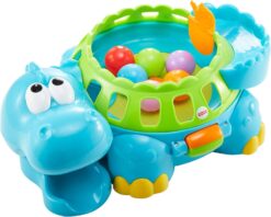 Fisher-Price Baby Crawling Toy, Poppity Pop Musical Dino, Ball Popper Dinosaur With Music & Sounds For Infants Ages 6+ Months