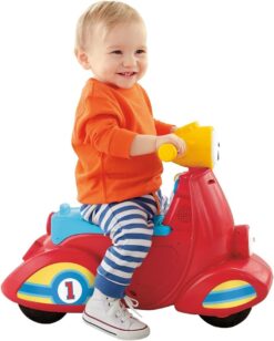 Fisher-Price Laugh & Learn Toddler Ride-On, Smart Stages Scooter, Musical Learning Toy with Motion-Activated Songs for Ages 1+ Years
