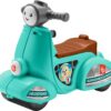 Fisher-Price Laugh & Learn Toddler Ride-On Toy, Smart Stages Cruise Along Scooter with Lights Music and Learning for Ages 1 Year and Up, Large, Green