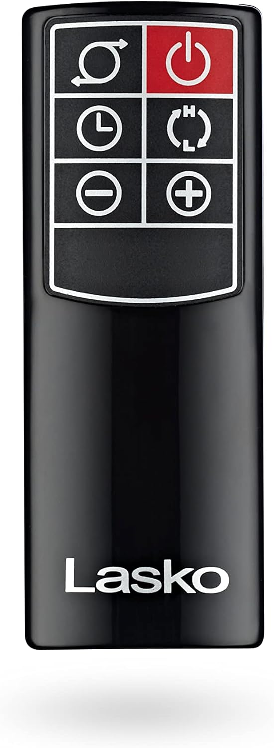 Lasko 29” Ceramic Tower Heater for Large Rooms, Whole Room Heating with Oscillation, Overheat Protection, Digital Display, Timer, Remote Control, 1500W, Black, 558611