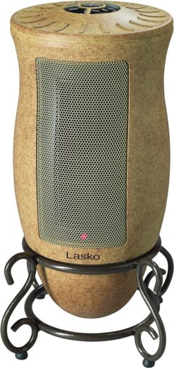 Lasko Oscillating Ceramic Designer Series Space Heater for Home with Adjustable Thermostat, Timer and 2-Speeds, 16 Inches, 1500W, Beige, 6405 , Gold