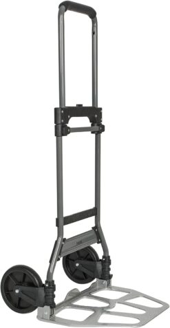 Leeyoung Folding Hand Truck and Dolly, 264 Lb Capacity Heavy-Duty Luggage Trolley Cart with Telescoping Handle and PP+EVA Wheels