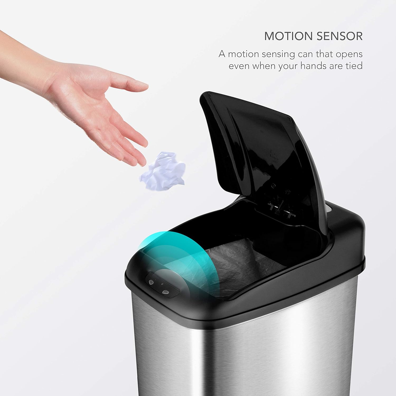 Nine Stars 11 Gallons Steel Motion Sensor Trash Can & Reviews