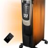 PELONIS Oil Filled Radiator Heater Luxurious Champagne Portable Space Heater with Programmable Thermostat, 10H Timer, Remote Control, Tip Over&Overheating Functions, Quiet Heater for Home Office