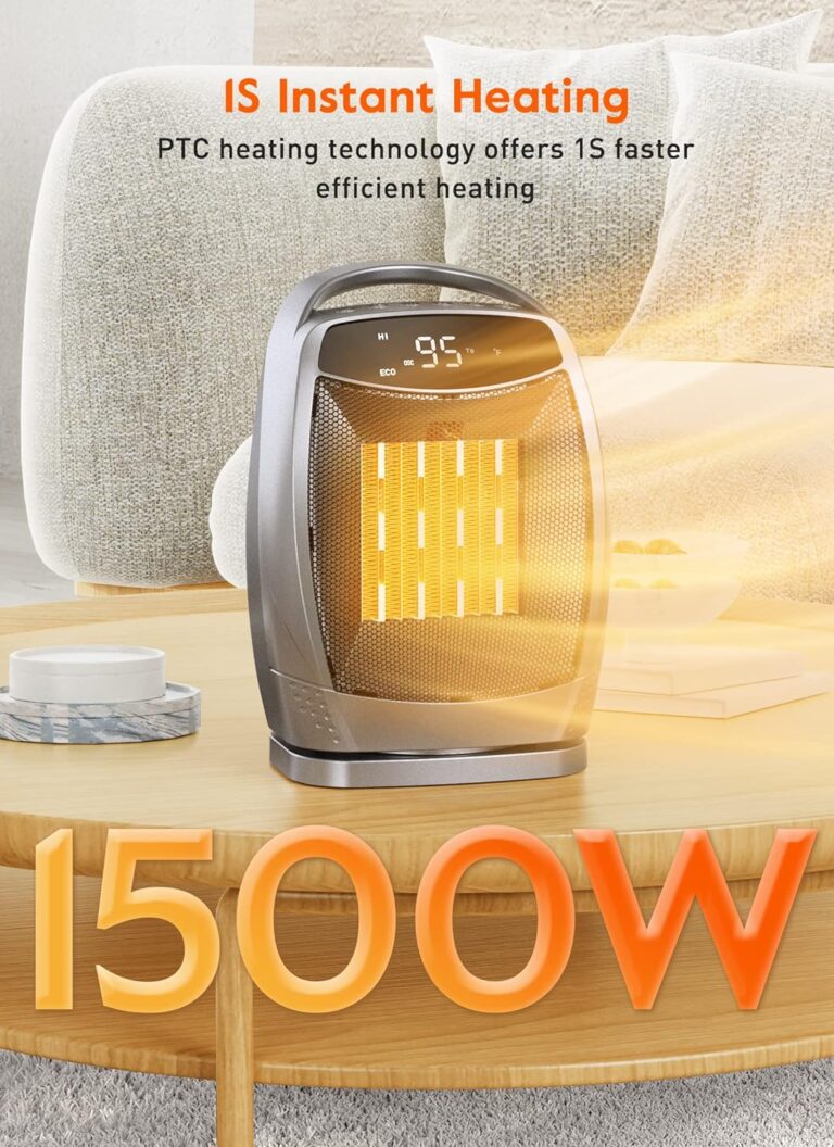 GiveBest Portable Space Heater 1500W Oscillating Electric Heater with