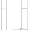 SONGMICS Heavy-Duty Clothes Rack, 39.4 Inch Clothing Rack with Storage Shelf, Double-Rod Garment Rack on Wheels, Metal Frame, 2 Casters with Brakes, Holds up to 198 lb, White UHSR060W01