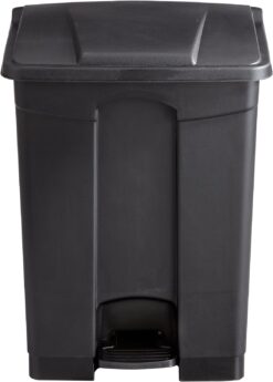 Safco Products Plastic Step-On Trash Can 9922BL, Black, Hands-Free Disposal, 17-Gallon Capacity Perfect for Home, and Garage