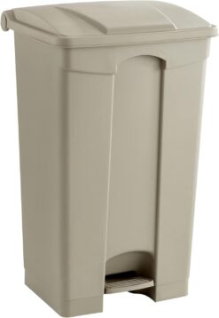Safco Products Plastic Step-On Trash Can 9923TN, Tan, Hands-Free Disposal, 23-Gallon Capacity