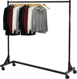 Simple Houseware Commercial Z Base Garment Rack, Black
