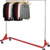 Simple Houseware Commercial Z Base Garment Rack, Red