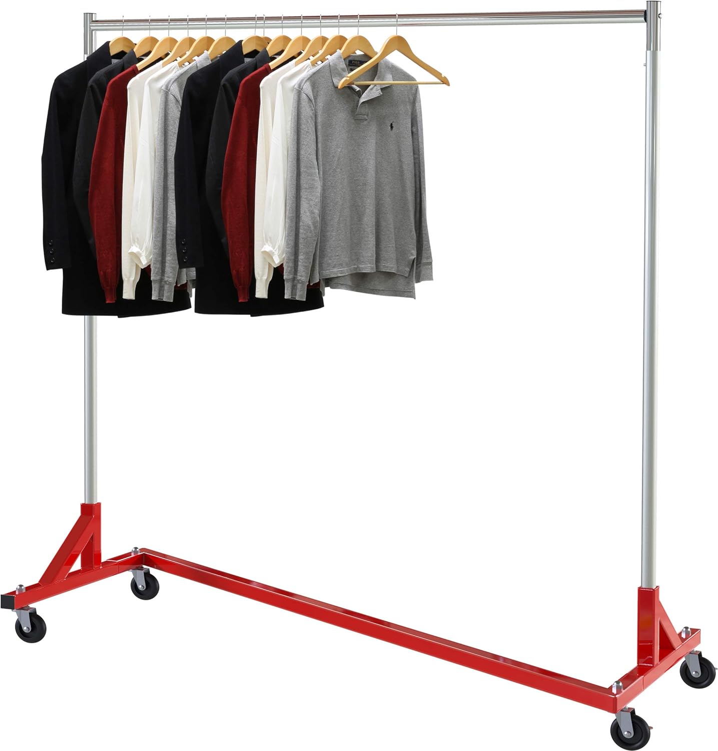 Simple Houseware Commercial Z Base Garment Rack, Red