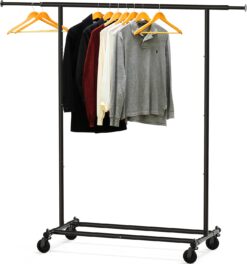 Simple Houseware Heavy Duty Clothing Garment Rack, Black