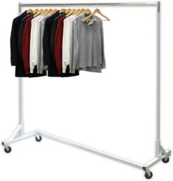 Simple Houseware Industrial Grade Z-Base Garment Rack, 400lb Load with 62in extra long bar