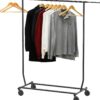 Simple Houseware Supreme Commercial Grade Clothing Garment Rack, 51 to 75 inches Extensible Rod, Black