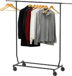 Simple Houseware Supreme Commercial Grade Clothing Garment Rack, 51 to 75 inches Extensible Rod, Black