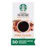 Starbucks VIA Instant Coffee, Medium Roast Coffee, Pike Place Roast, 100% Arabica, 1 box (50 packets)