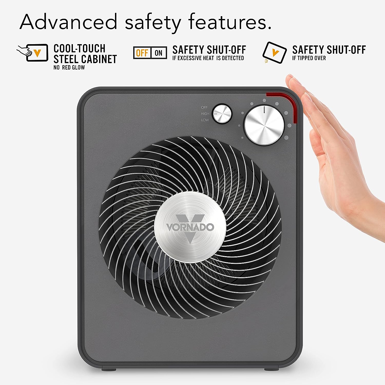 Vornado VMH300 Whole Room Metal Heater with 2 Heat Settings and
