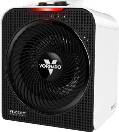 Vornado Velocity 3 Space Heater with 3 Heat Settings, Adjustable Thermostat, and Advanced Safety Features, White, Small