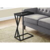 Accent Table, C-Shaped, End, Side, Snack, Living Room, Bedroom, Metal, Laminate, Black, Contemporary, Modern
