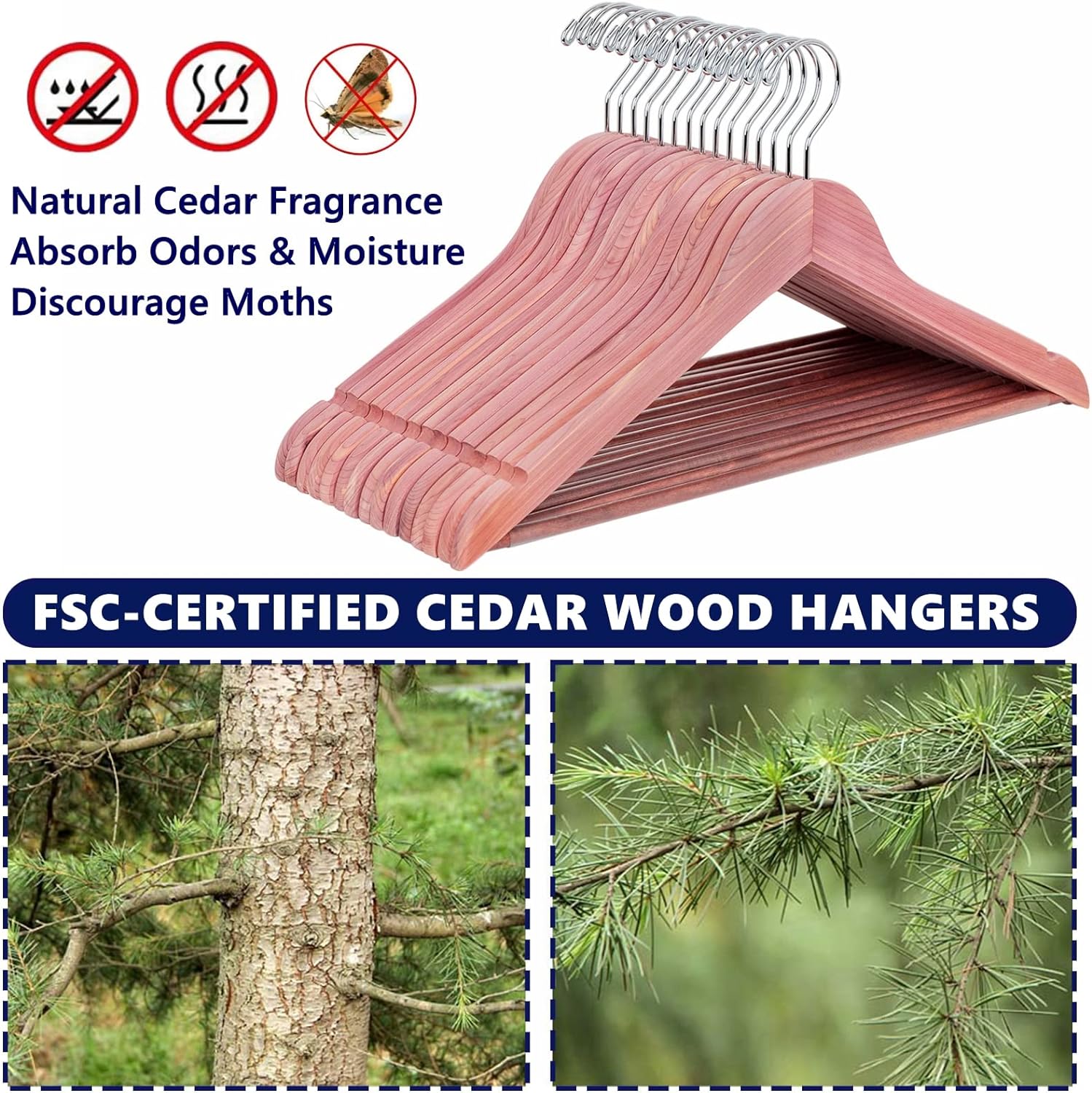 Natural Cedar Air Freshener, Cedar Closet Hanger, Natural Cedar