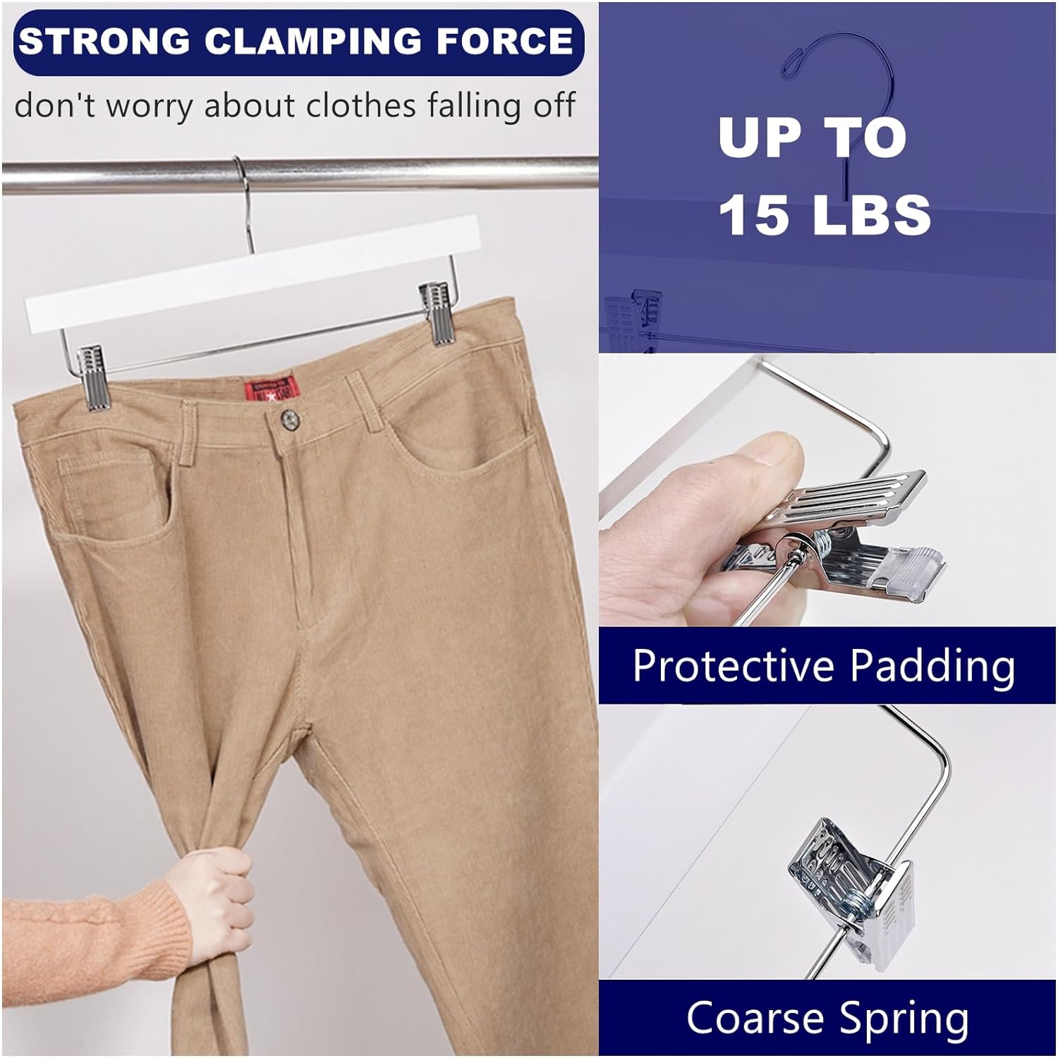 Laminated Wooden Trouser Hangers (370 mm) For Sale | Fast UK Delivery