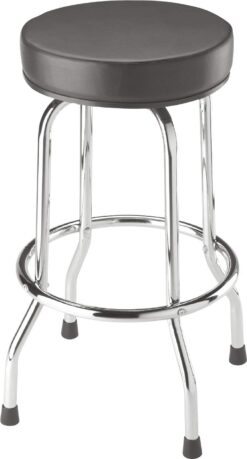 BIG RED Torin Swivel Bar Stool: Padded Garage/Shop Seat with Chrome Plated Legs, Black, 28.74