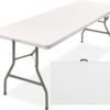 Best Choice Products 8ft Plastic Folding Table, Indoor Outdoor Heavy Duty Portable w/Handle, Lock for Picnic, Party, Pong, Camping - White